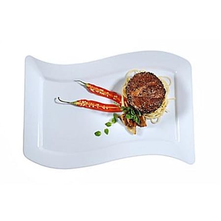 Fineline Settings Fineline Settings 1410-WH White Rectangle Dinner Plate 1410-WH